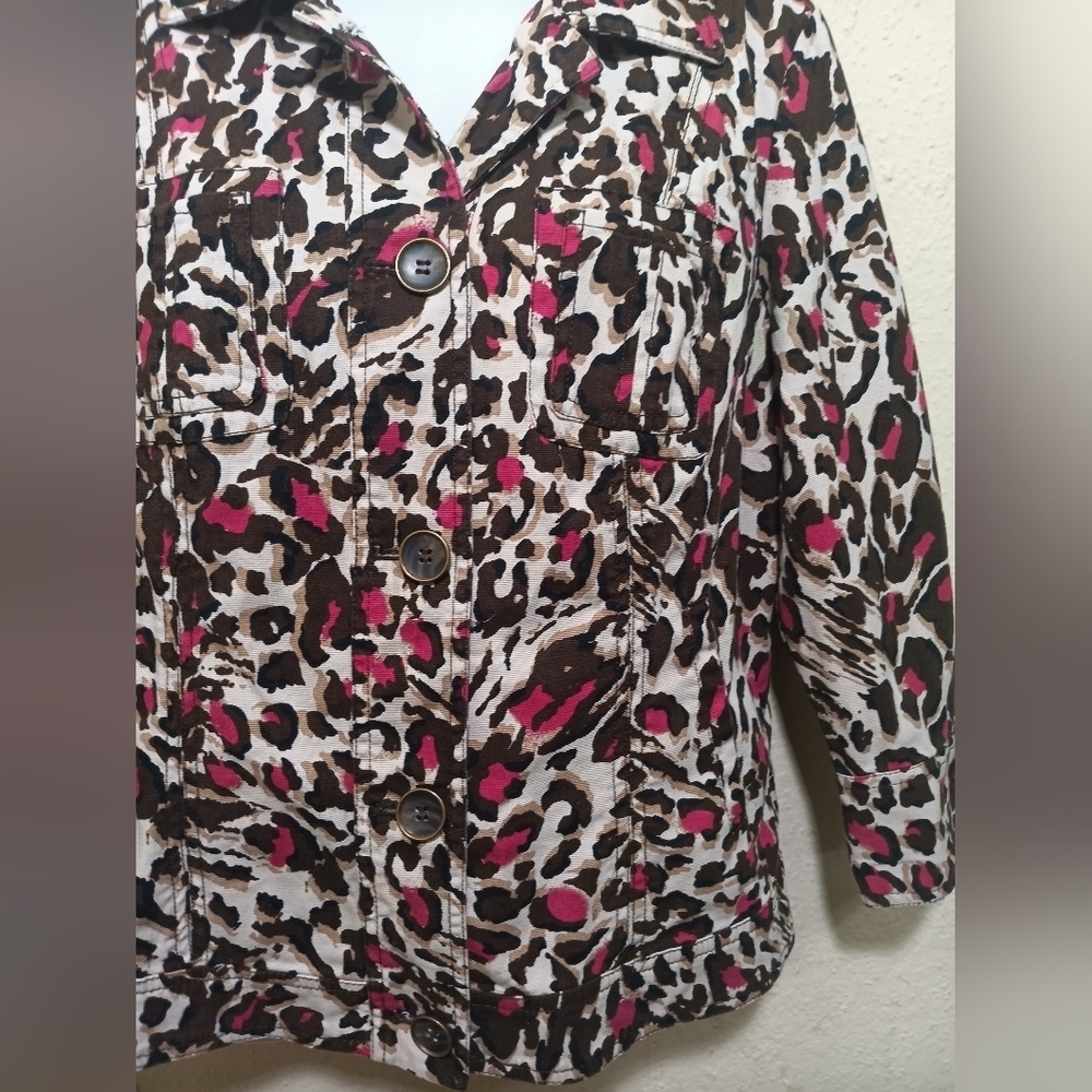 Charter Club Leopard Print Button-Down Shirt - Picture 5 of 11